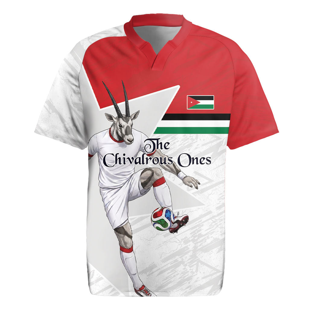 Personalized Jordan Football Rugby Jersey The Chivalrous Ones Soccer Player - Jordanian Flag Heritage