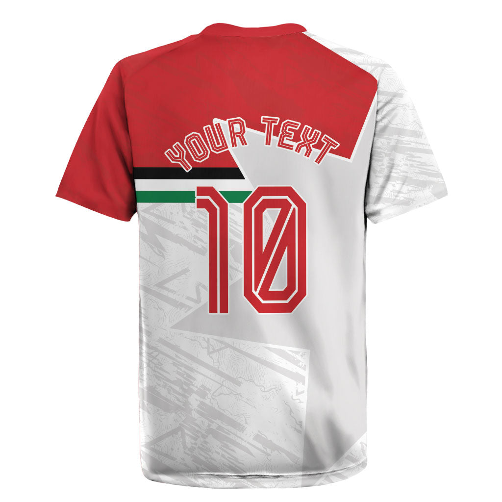 Personalized Jordan Football Rugby Jersey The Chivalrous Ones Soccer Player - Jordanian Flag Heritage