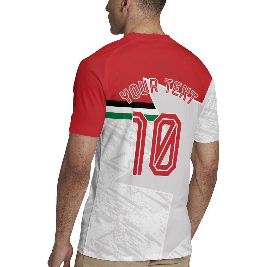 Personalized Jordan Football Rugby Jersey The Chivalrous Ones Soccer Player - Jordanian Flag Heritage