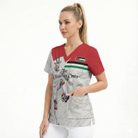 Personalized Jordan Football Scrub Top The Chivalrous Ones Soccer Player - Jordanian Flag Heritage