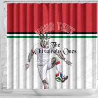 Personalized Jordan Football Shower Curtain The Chivalrous Ones Soccer Player - Jordanian Flag Heritage