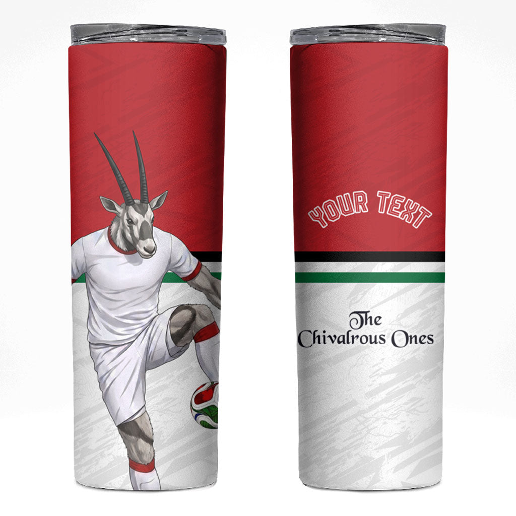 Personalized Jordan Football Skinny Tumbler The Chivalrous Ones Soccer Player - Jordanian Flag Heritage