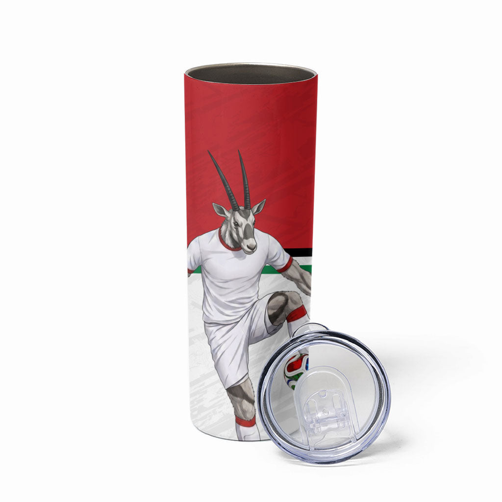Personalized Jordan Football Skinny Tumbler The Chivalrous Ones Soccer Player - Jordanian Flag Heritage