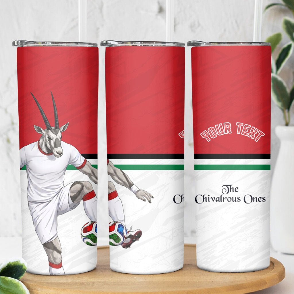 Personalized Jordan Football Skinny Tumbler The Chivalrous Ones Soccer Player - Jordanian Flag Heritage