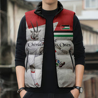 Personalized Jordan Football Sleeveless Puffer Jacket The Chivalrous Ones Soccer Player - Jordanian Flag Heritage