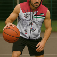 Personalized Jordan Football Sleeveless Zip Hoodie The Chivalrous Ones Soccer Player - Jordanian Flag Heritage