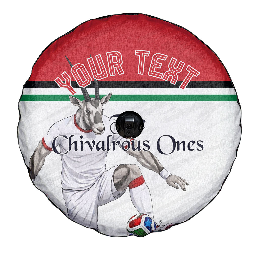 Personalized Jordan Football Spare Tire Cover The Chivalrous Ones Soccer Player - Jordanian Flag Heritage