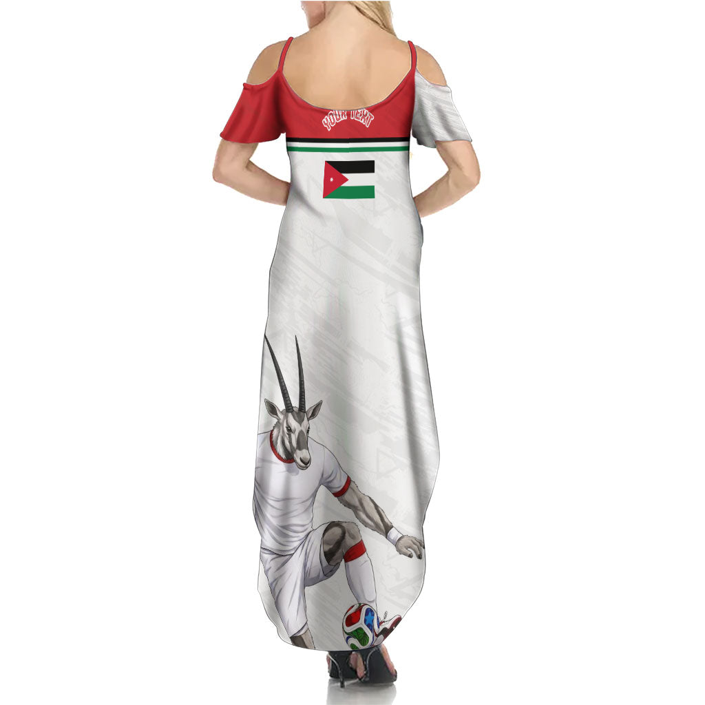 Personalized Jordan Football Summer Maxi Dress The Chivalrous Ones Soccer Player - Jordanian Flag Heritage