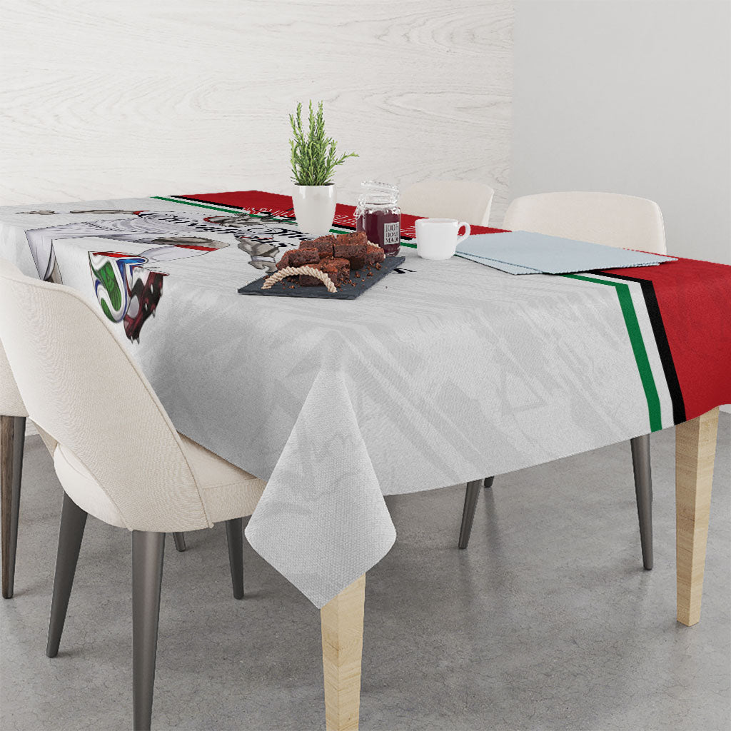 Personalized Jordan Football Tablecloth The Chivalrous Ones Soccer Player - Jordanian Flag Heritage