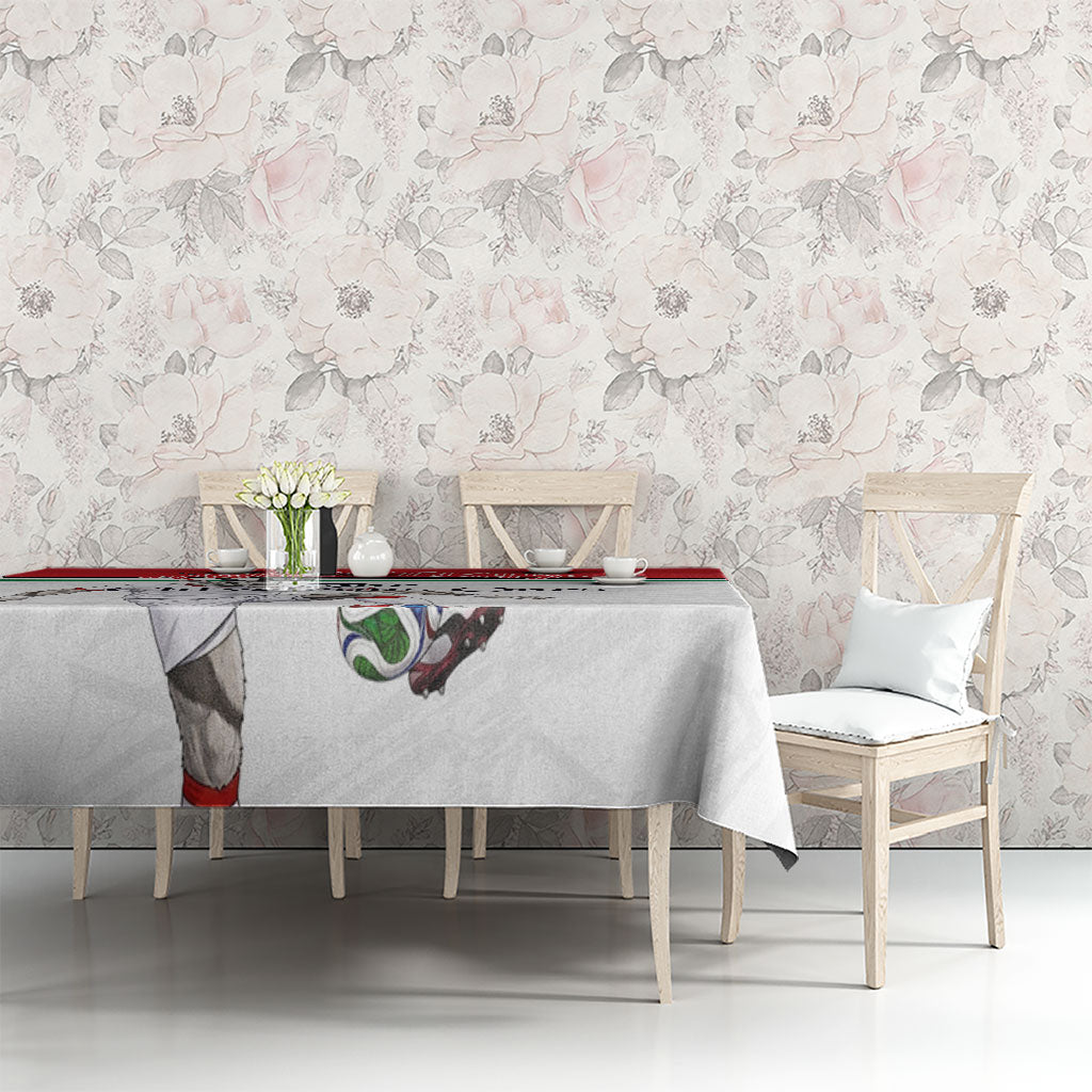 Personalized Jordan Football Tablecloth The Chivalrous Ones Soccer Player - Jordanian Flag Heritage