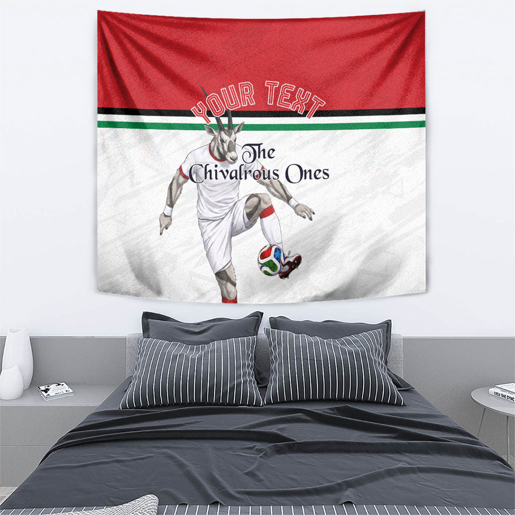 Personalized Jordan Football Tapestry The Chivalrous Ones Soccer Player - Jordanian Flag Heritage