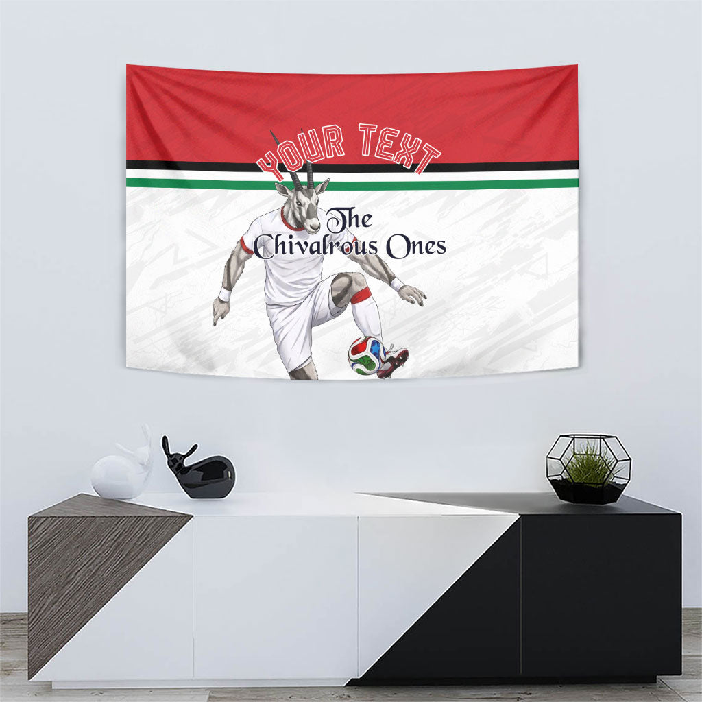 Personalized Jordan Football Tapestry The Chivalrous Ones Soccer Player - Jordanian Flag Heritage