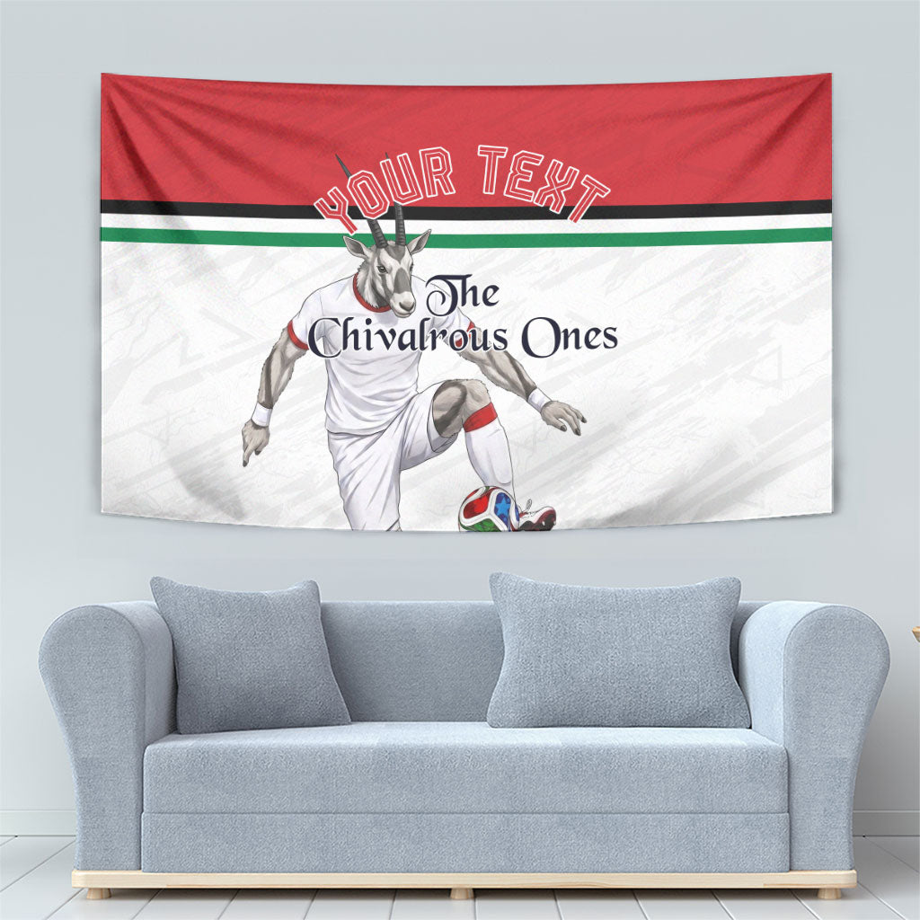 Personalized Jordan Football Tapestry The Chivalrous Ones Soccer Player - Jordanian Flag Heritage