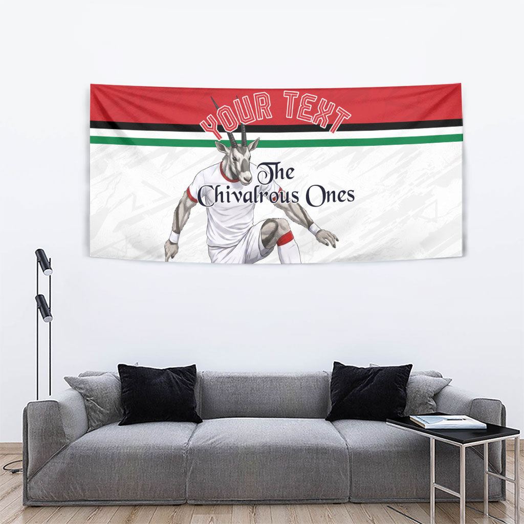 Personalized Jordan Football Tapestry The Chivalrous Ones Soccer Player - Jordanian Flag Heritage