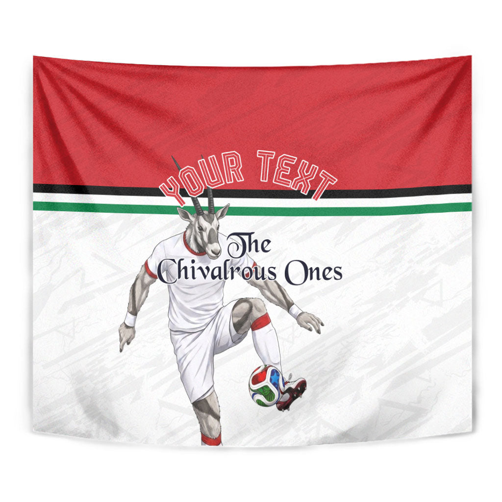 Personalized Jordan Football Tapestry The Chivalrous Ones Soccer Player - Jordanian Flag Heritage