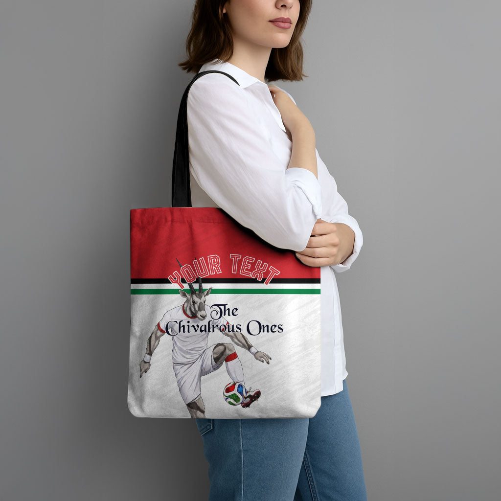 Personalized Jordan Football Tote Bag The Chivalrous Ones Soccer Player - Jordanian Flag Heritage