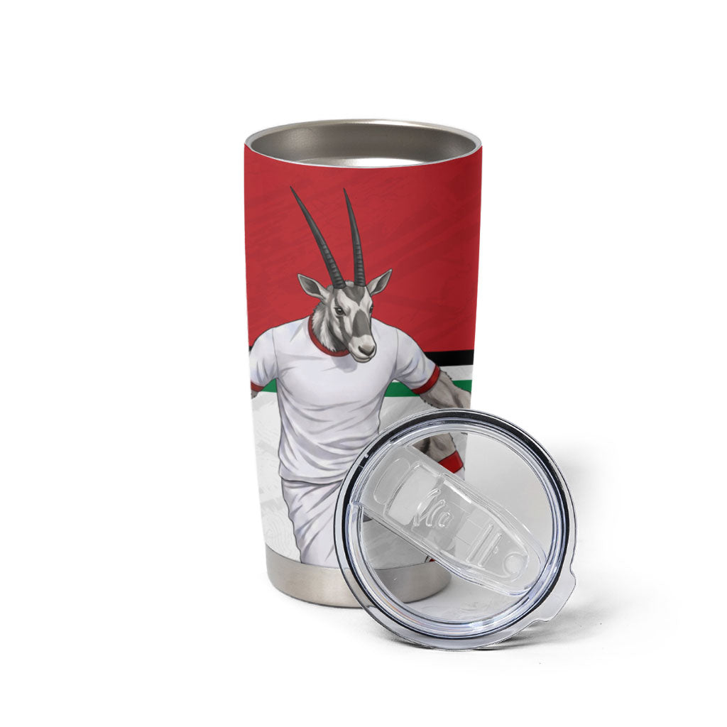 Personalized Jordan Football Tumbler Cup The Chivalrous Ones Soccer Player - Jordanian Flag Heritage