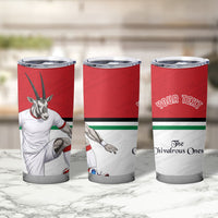 Personalized Jordan Football Tumbler Cup The Chivalrous Ones Soccer Player - Jordanian Flag Heritage