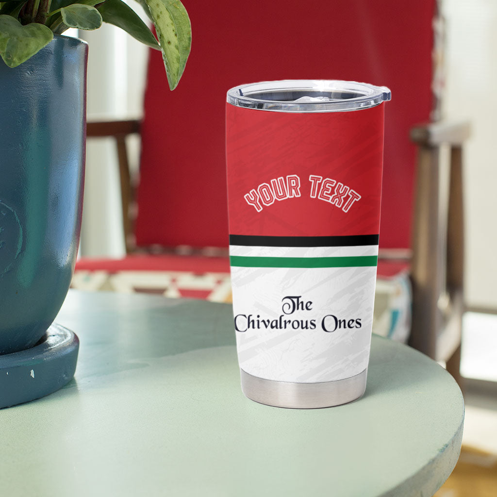 Personalized Jordan Football Tumbler Cup The Chivalrous Ones Soccer Player - Jordanian Flag Heritage