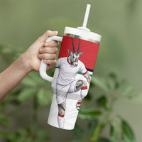 Personalized Jordan Football Tumbler With Handle The Chivalrous Ones Soccer Player - Jordanian Flag Heritage