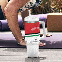 Personalized Jordan Football Tumbler With Handle The Chivalrous Ones Soccer Player - Jordanian Flag Heritage