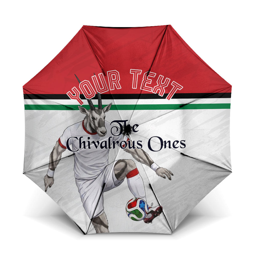 Personalized Jordan Football Umbrella The Chivalrous Ones Soccer Player - Jordanian Flag Heritage