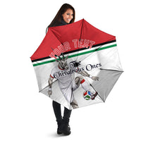 Personalized Jordan Football Umbrella The Chivalrous Ones Soccer Player - Jordanian Flag Heritage