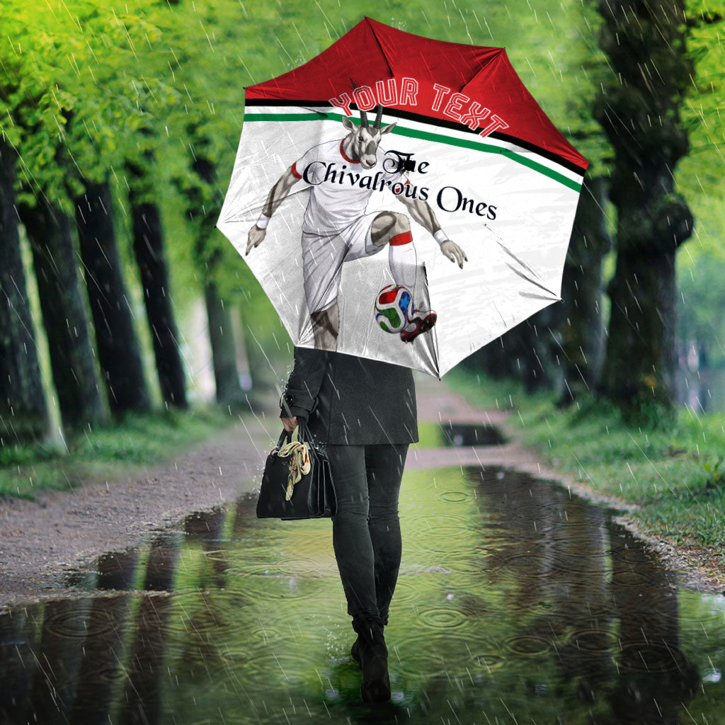 Personalized Jordan Football Umbrella The Chivalrous Ones Soccer Player - Jordanian Flag Heritage
