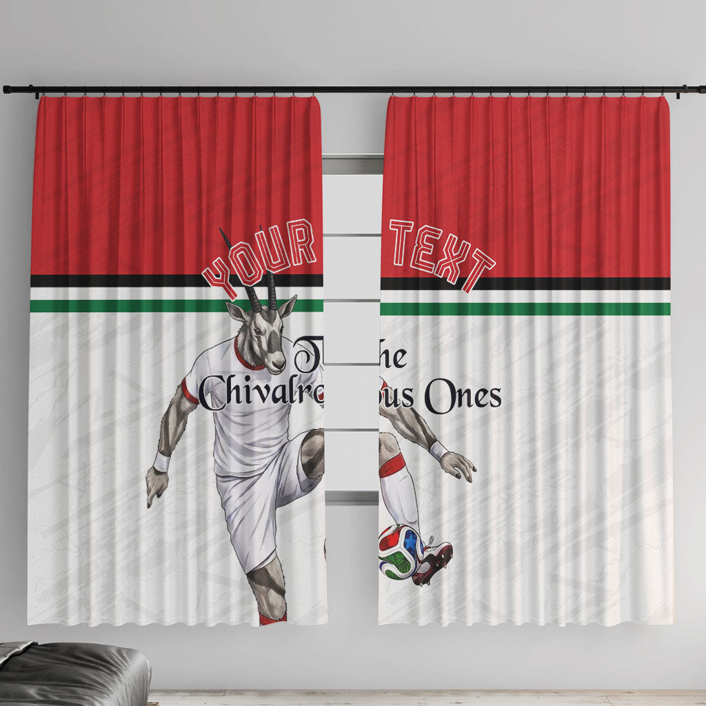 Personalized Jordan Football Window Curtain The Chivalrous Ones Soccer Player - Jordanian Flag Heritage