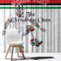 Personalized Jordan Football Window Curtain The Chivalrous Ones Soccer Player - Jordanian Flag Heritage