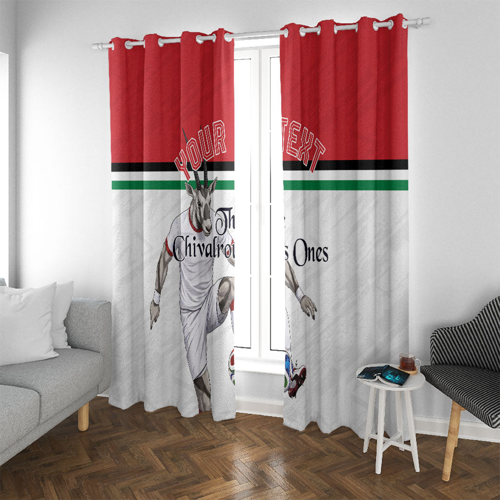 Personalized Jordan Football Window Curtain The Chivalrous Ones Soccer Player - Jordanian Flag Heritage