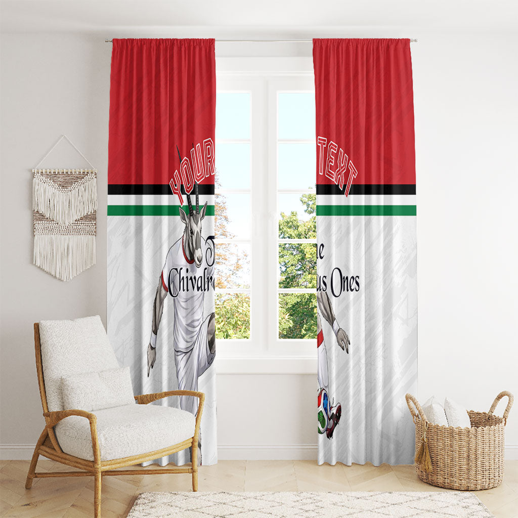 Personalized Jordan Football Window Curtain The Chivalrous Ones Soccer Player - Jordanian Flag Heritage