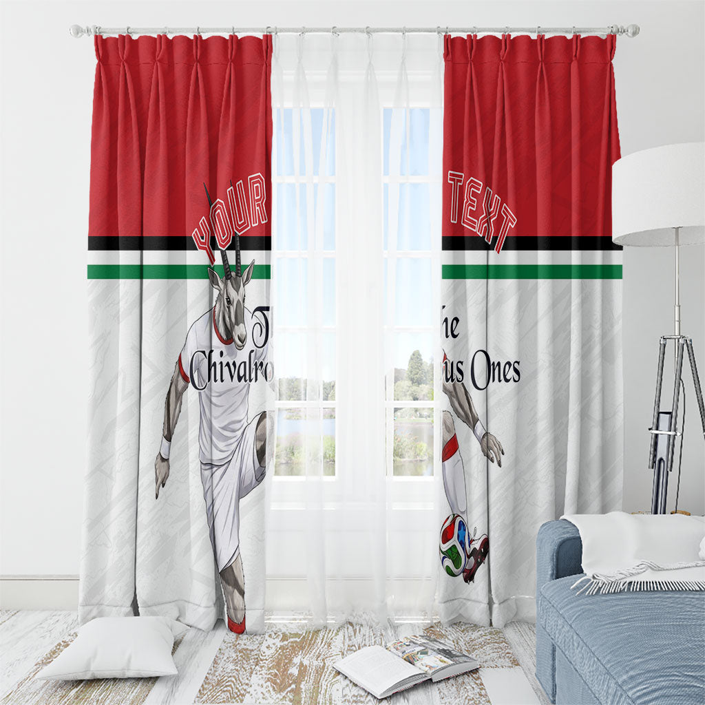 Personalized Jordan Football Window Curtain The Chivalrous Ones Soccer Player - Jordanian Flag Heritage