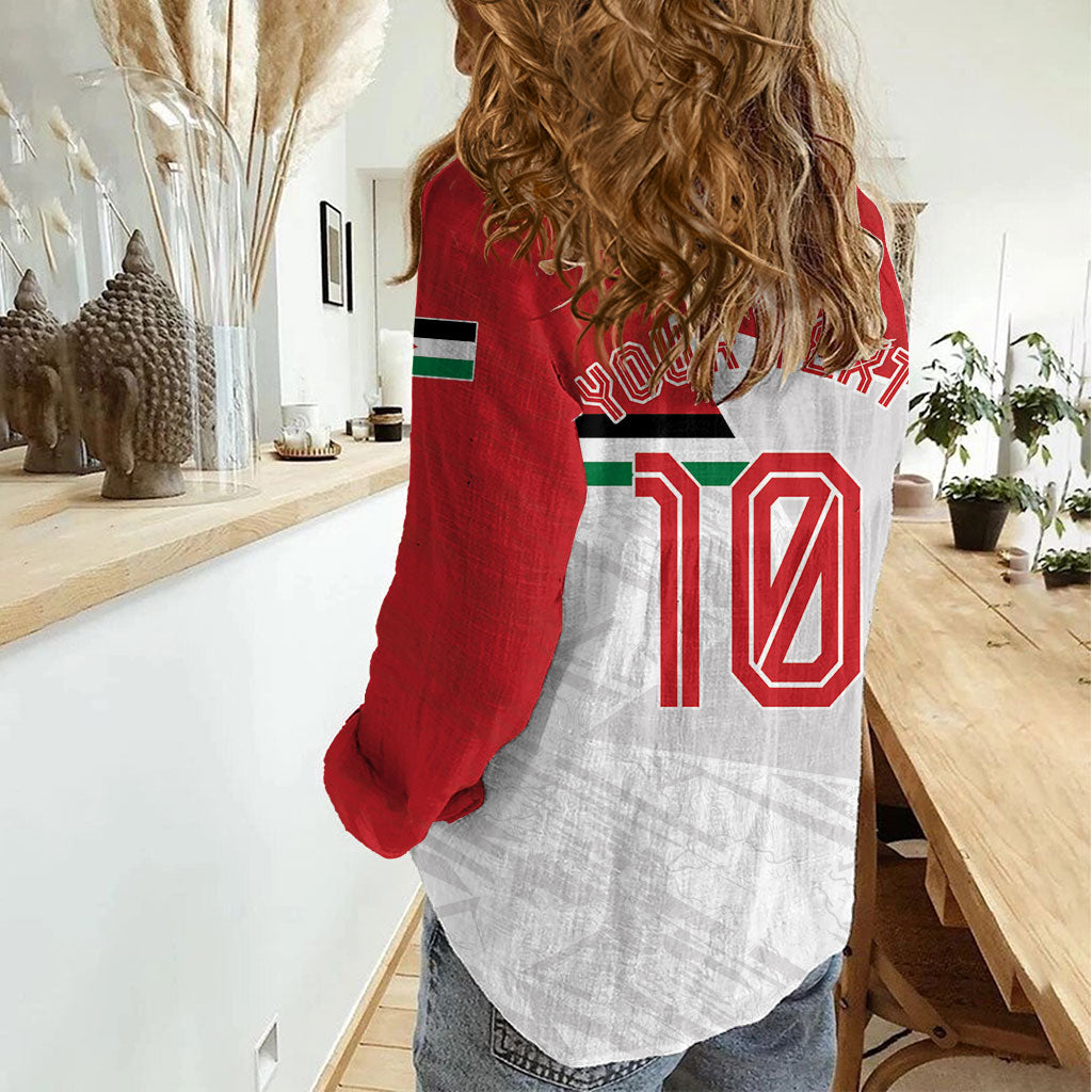 Personalized Jordan Football Women Casual Shirt The Chivalrous Ones Soccer Player - Jordanian Flag Heritage