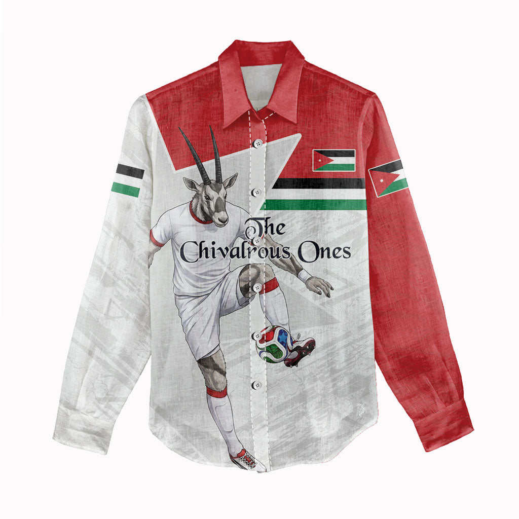 Personalized Jordan Football Women Casual Shirt The Chivalrous Ones Soccer Player - Jordanian Flag Heritage