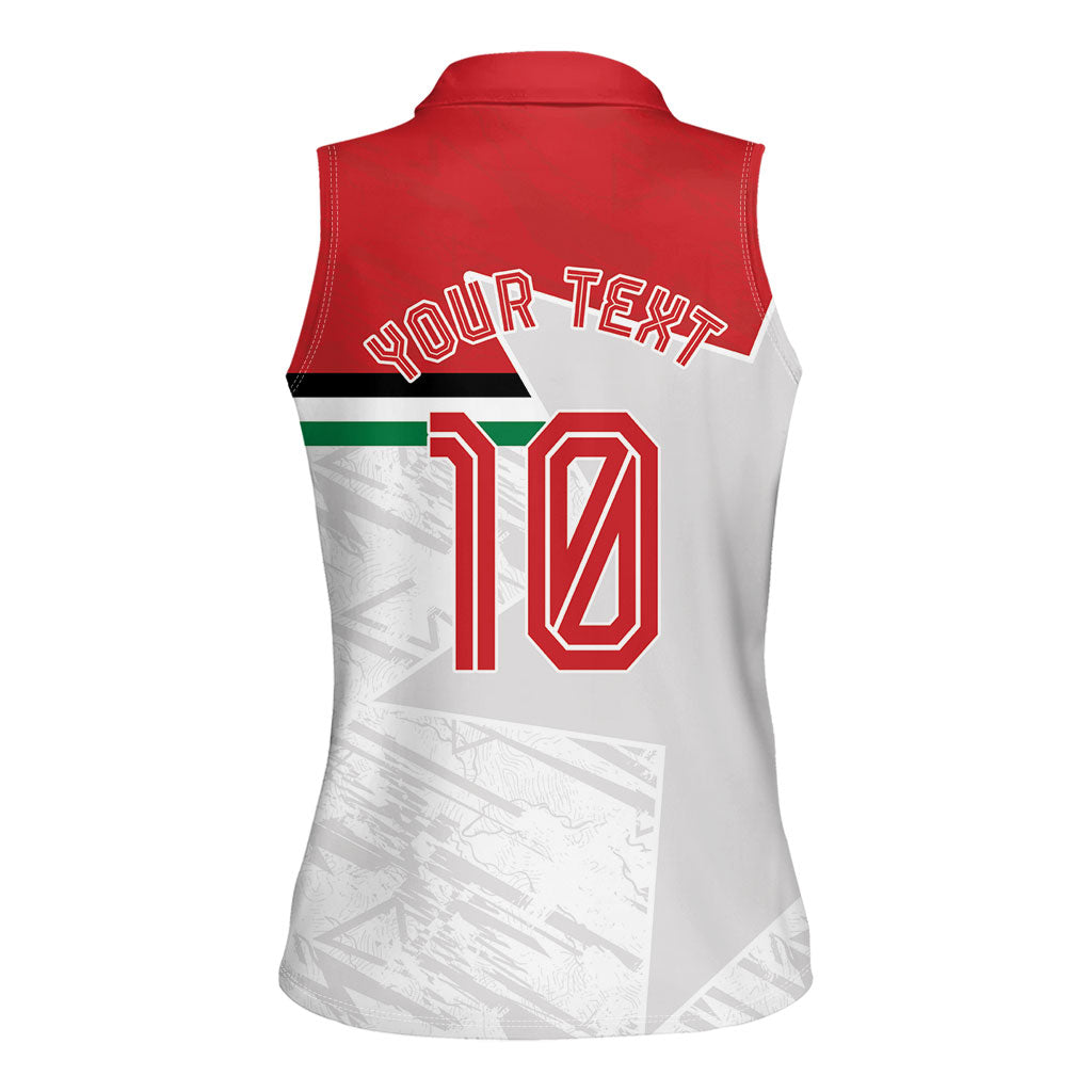 Personalized Jordan Football Women Sleeveless Polo Shirt The Chivalrous Ones Soccer Player - Jordanian Flag Heritage