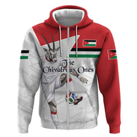 Personalized Jordan Football Zip Hoodie The Chivalrous Ones Soccer Player - Jordanian Flag Heritage