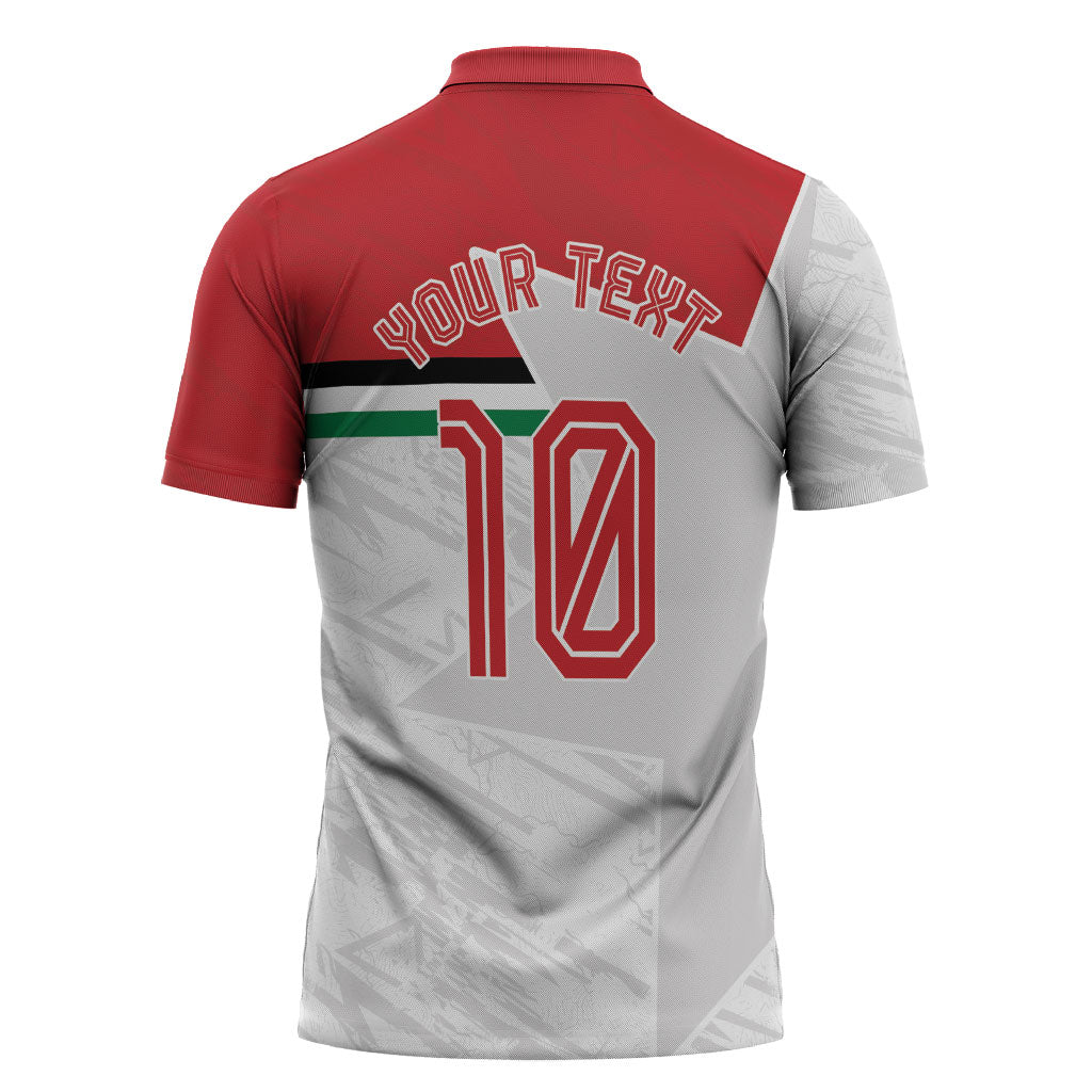 Personalized Jordan Football Zipper Polo Shirt The Chivalrous Ones Soccer Player - Jordanian Flag Heritage
