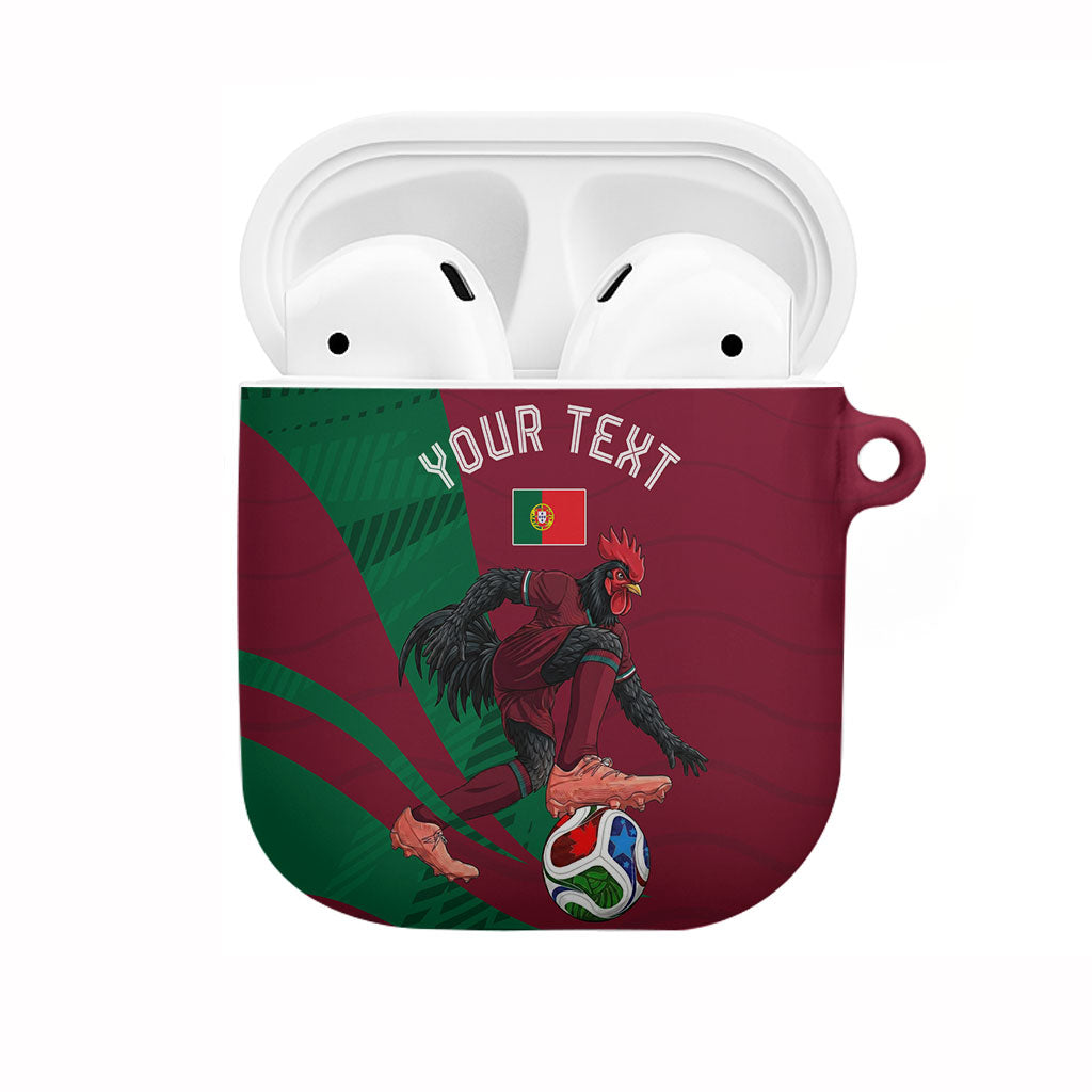 Personalized Portugal Football Selecao Das Quinas AirPods Case Iconic Soccer Player Illustration With Portugal Flag