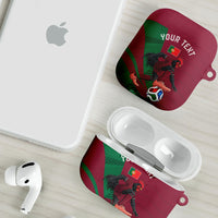 Personalized Portugal Football Selecao Das Quinas AirPods Case Iconic Soccer Player Illustration With Portugal Flag