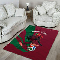Personalized Portugal Football Selecao Das Quinas Area Rug Iconic Soccer Player Illustration With Portugal Flag