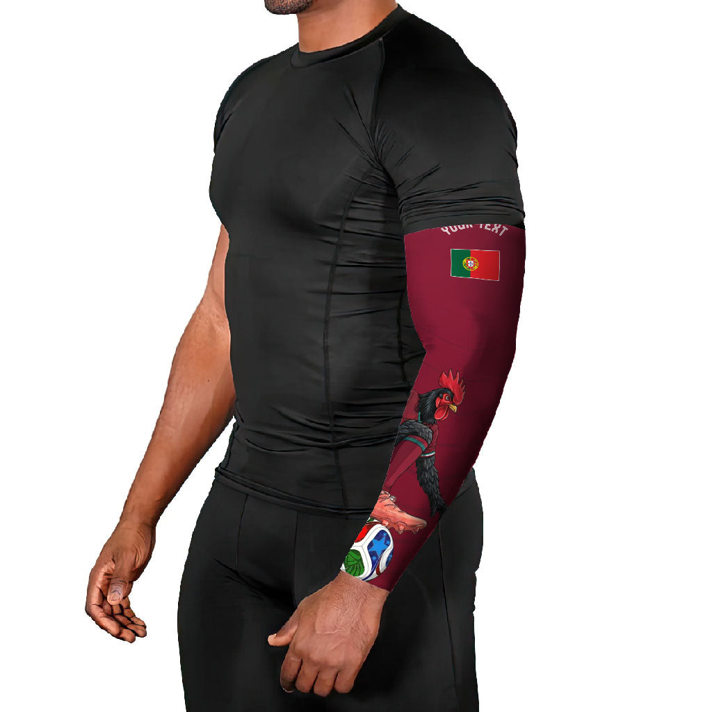 Personalized Portugal Football Selecao Das Quinas Arm Sleeves Iconic Soccer Player Illustration With Portugal Flag