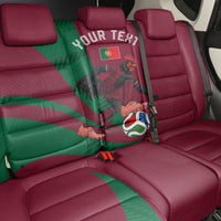 Personalized Portugal Football Selecao Das Quinas Back Car Seat Cover Iconic Soccer Player Illustration With Portugal Flag