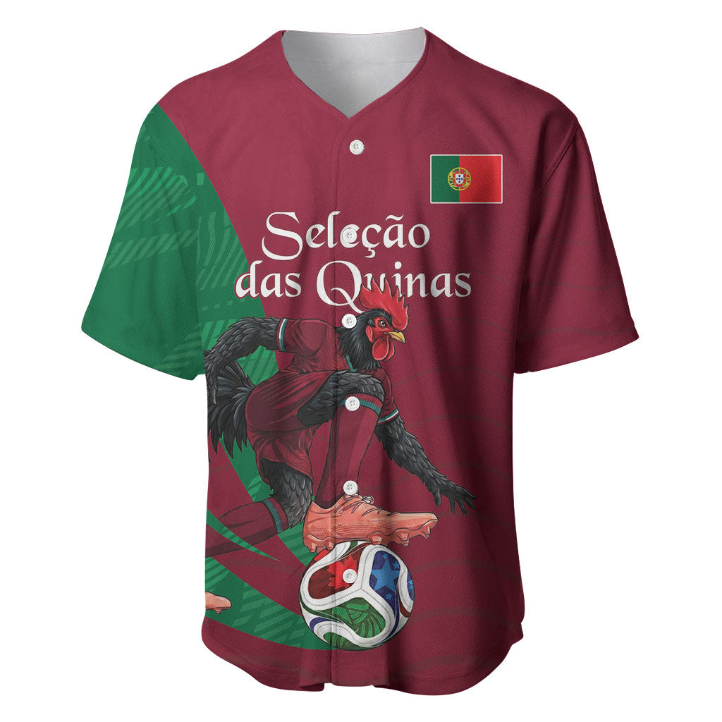 Personalized Portugal Football Selecao Das Quinas Baseball Jersey Iconic Soccer Player Illustration With Portugal Flag