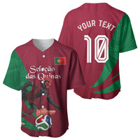 Personalized Portugal Football Selecao Das Quinas Baseball Jersey Iconic Soccer Player Illustration With Portugal Flag