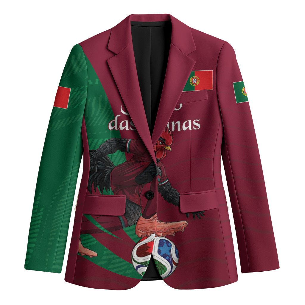 Personalized Portugal Football Selecao Das Quinas Blazer Iconic Soccer Player Illustration With Portugal Flag