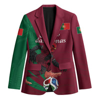 Personalized Portugal Football Selecao Das Quinas Blazer Iconic Soccer Player Illustration With Portugal Flag