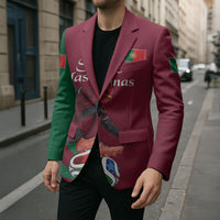 Personalized Portugal Football Selecao Das Quinas Blazer Iconic Soccer Player Illustration With Portugal Flag