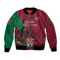 Personalized Portugal Football Selecao Das Quinas Bomber Jacket Iconic Soccer Player Illustration With Portugal Flag
