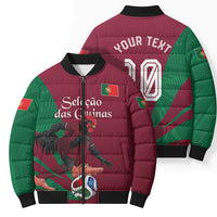 Personalized Portugal Football Selecao Das Quinas Bomber Puffer Jacket Iconic Soccer Player Illustration With Portugal Flag